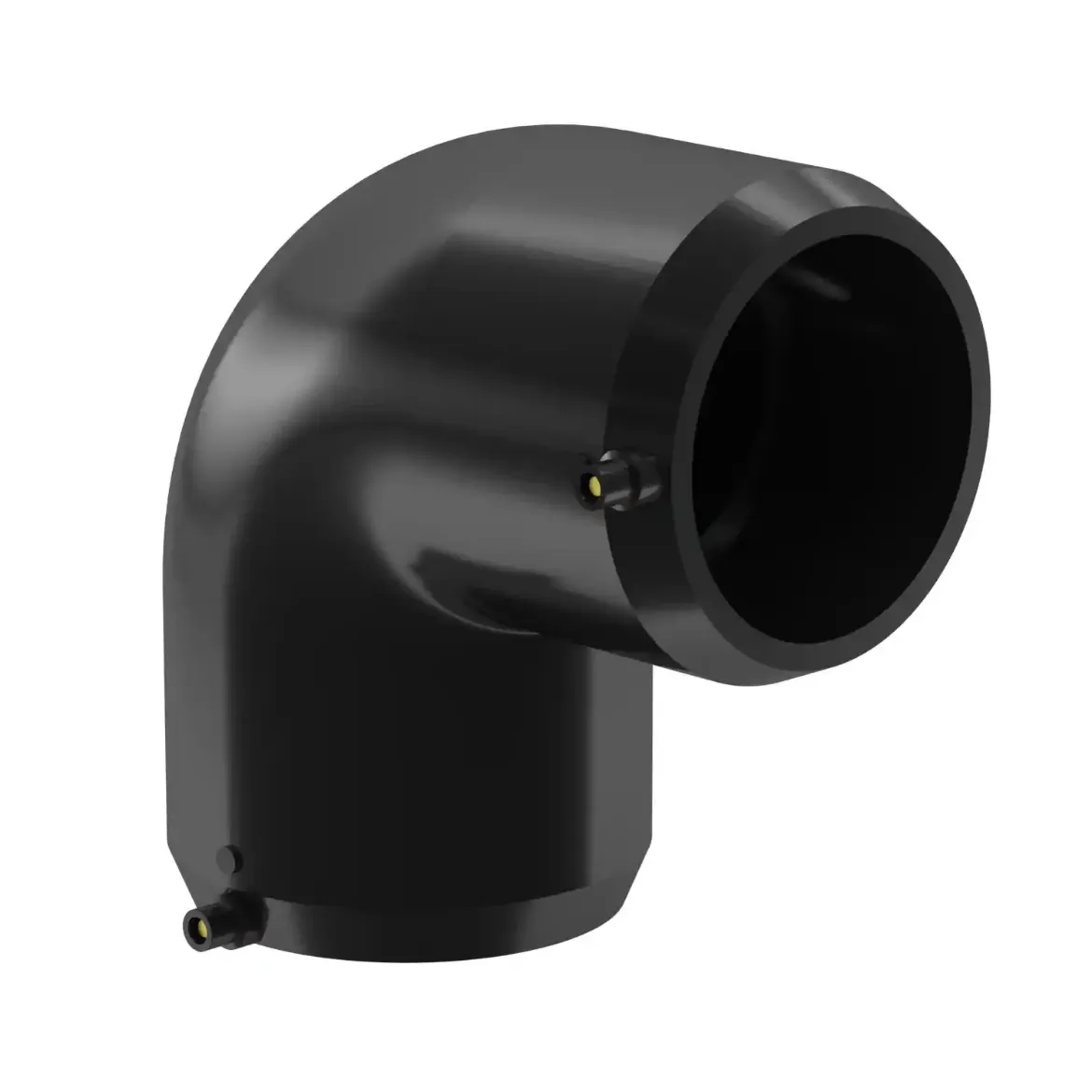 Picture of E-Elbow 90deg:110 SDR17-11 MOP water 16bar/gas 10bar injection moulded Electro-fusion W/P PE 100-RC black