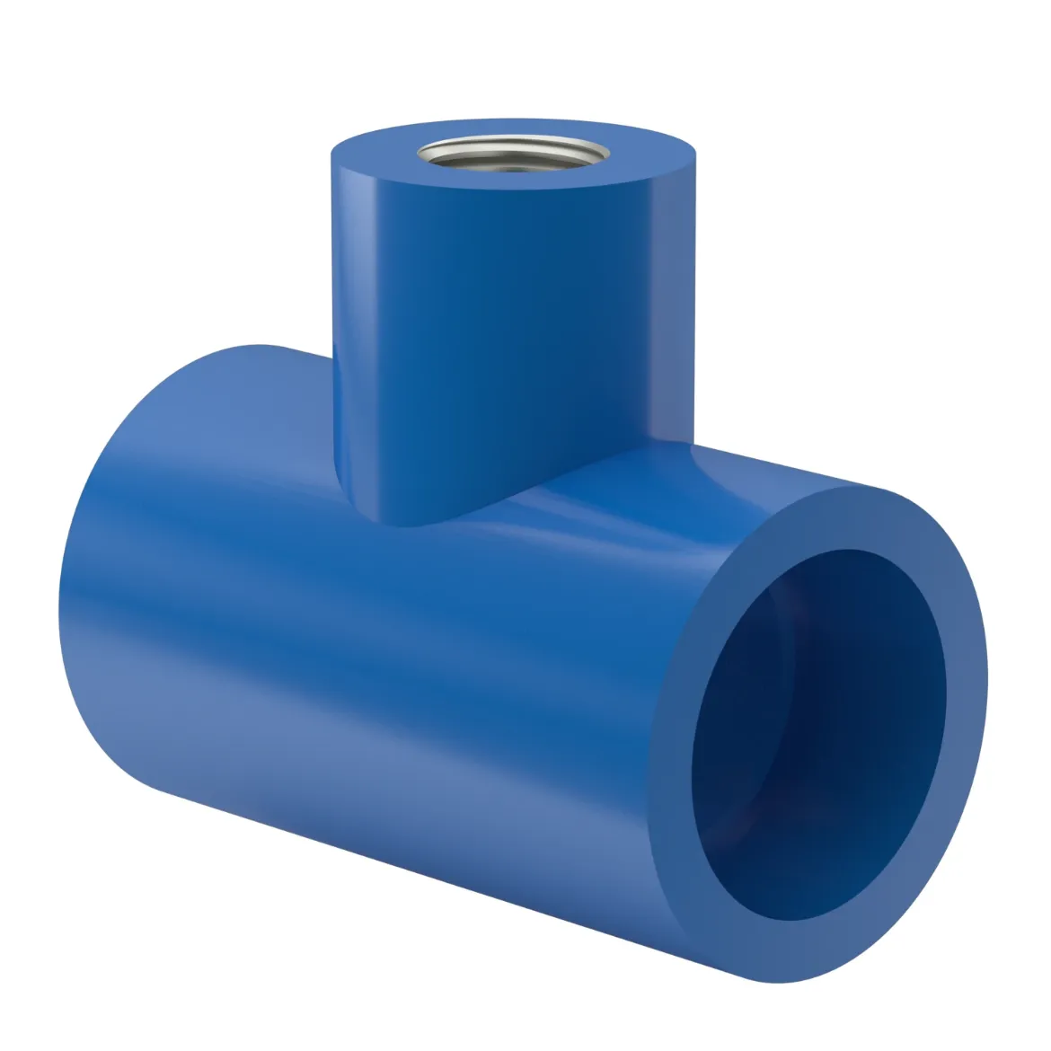 Picture of Adaptor Tee:40X1/2in MOP 16bar with metal female thread injection moulded Socket-welding PE 100 blue